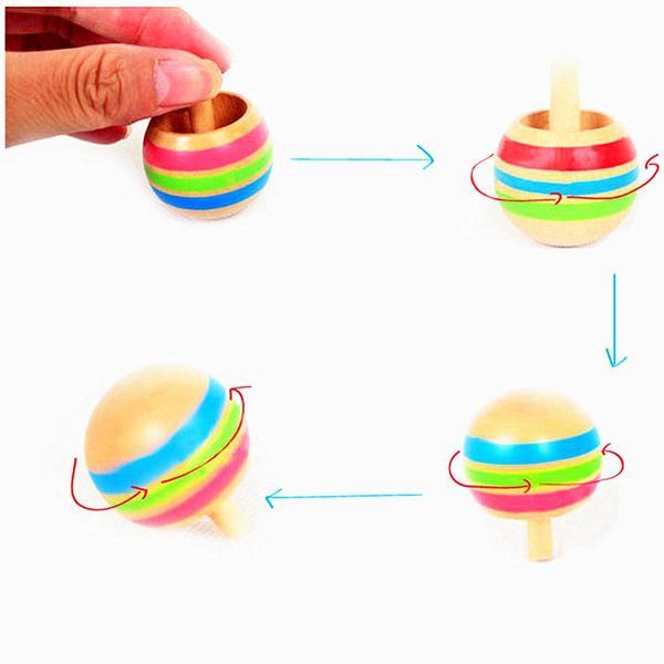 

3pcs wood over tippie spinning magic toy kids toys boys favor gift wmtccd