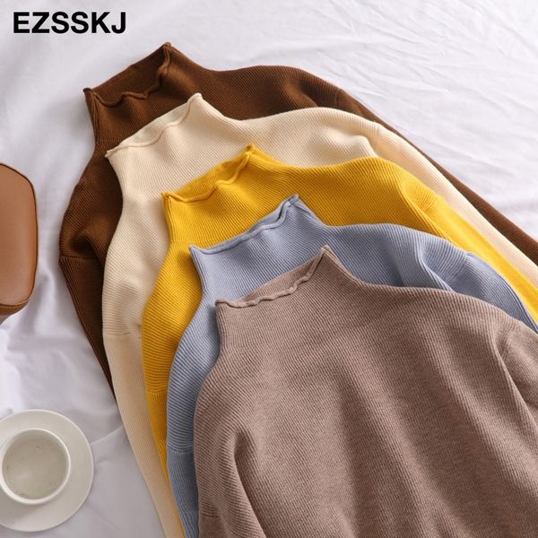 

oversize sweater women pullover casual turtleneck long sleeve chic loose knit sweater female jumpers soft top, White;black