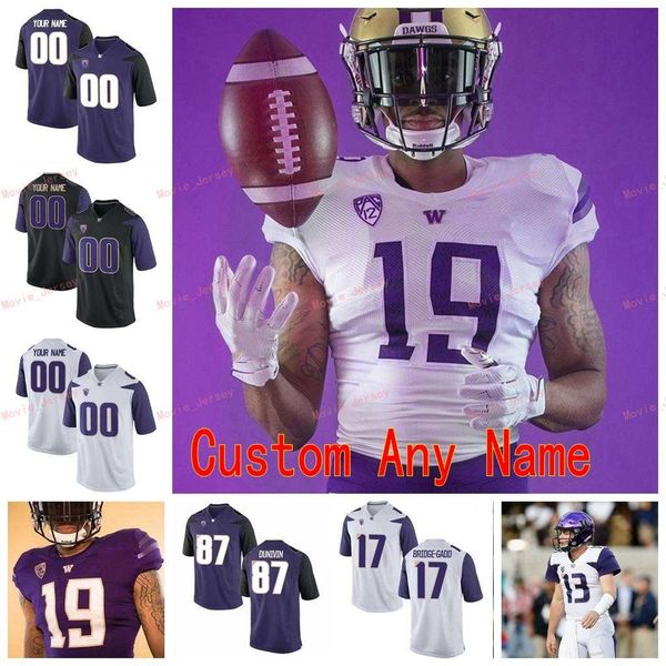 

stitched custom 3 molden 43 tristan vizcaino 5 andre baccellia 50 vita vea washington huskies college men women youth jersey, Black