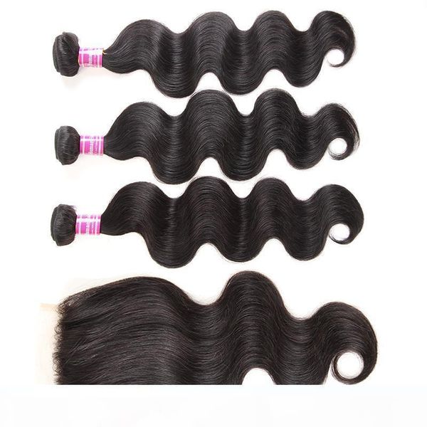 

brazilian virgin hair body wave straight 3 bundles and 13x4 lace fontal ear to ear human hair weft, Black;brown