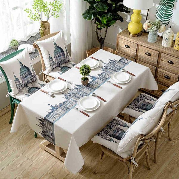 

table cloth cross-border exclusively for cotton digital printing waterproof castle british style coffee tablecloth