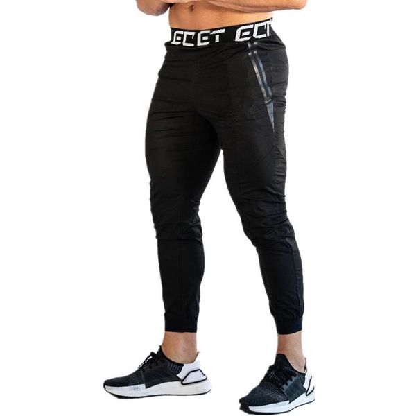 

homens 2020 moda sweatpants casual zÃ­per calÃ§as novas calÃ§as de fitness costura elÃ¡stico macio fino ajuste esportes lÃ¡pis, Black