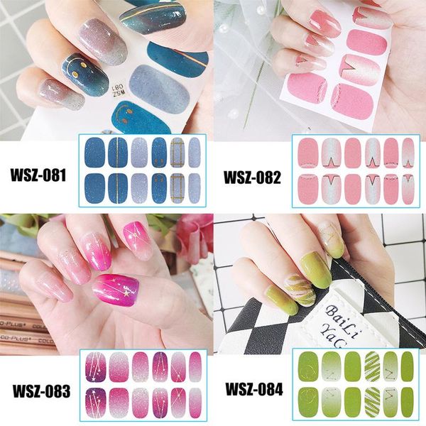 

star moon gradient nail sticker bronzing full cover adhesive shiny nail decal manicure supplies dropshipping smj, Black