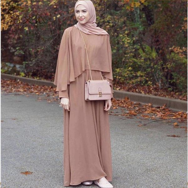 

2020 casual fake two mussulmane turkish muslim robes abaya dressed in arab worship service abayas wj2313, White;black