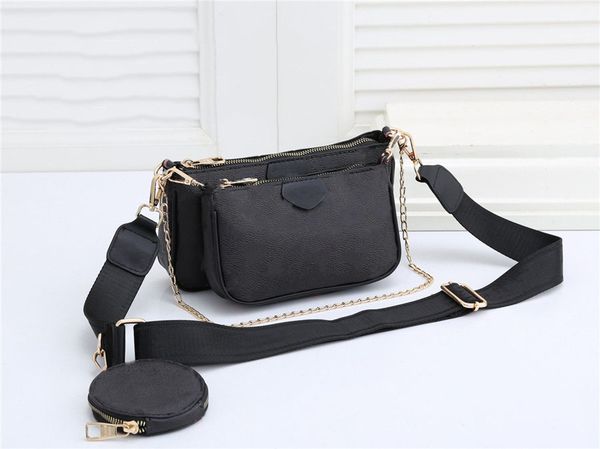 

2021 new 3 piece set multi pochette accessories bags women crossbody bag genuine leather handbags purses lady tote bag coin purse