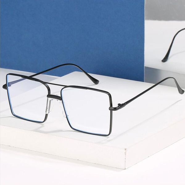 

metal clear frame mode stylish transparent square street protecting glasses new glass, White;black
