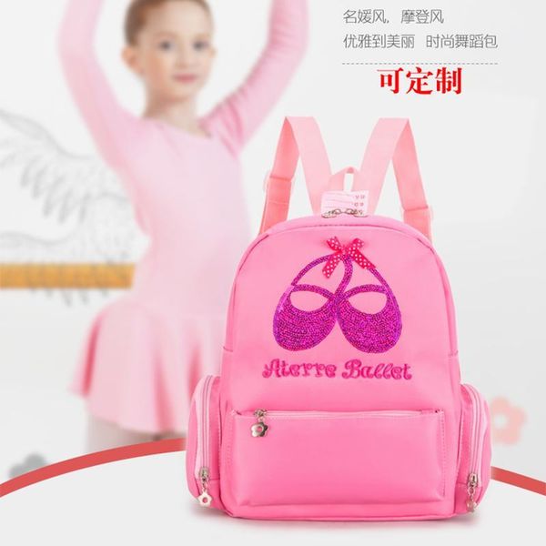 

child kids pink ballet bag backpack waterproof canvas ballet dance bags pink ballerina1, Black;red