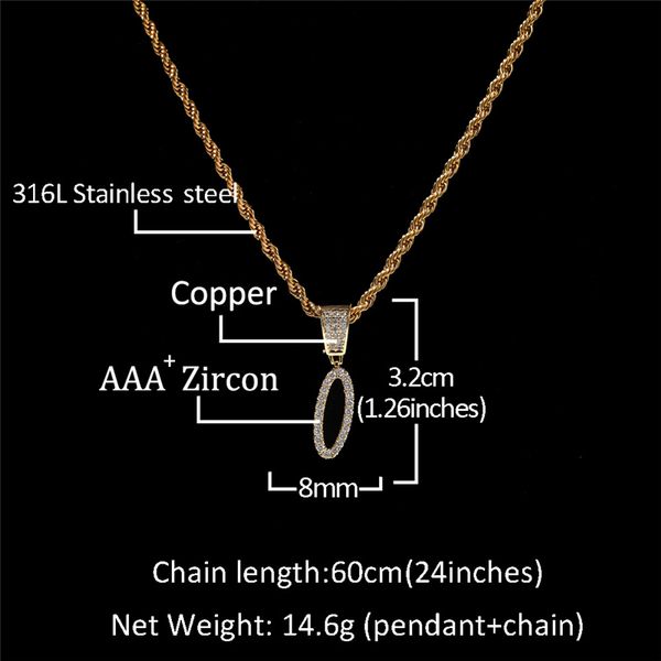

a-z fashion personalized letter name initial gold silver plated cz pendant necklace for men women couples gift