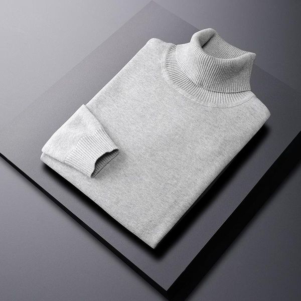 

new style men's warm turtleneck sweater in autumn and winter, White;black