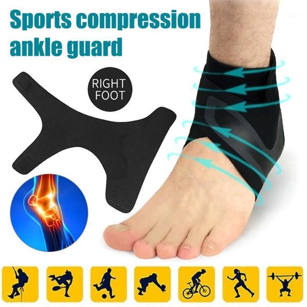 

ankle support black elastic brace portable sport safety fitness guard band foot sleeve1, Blue;black