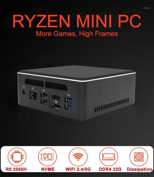 

new coming amd mini pc ryzen r3 2200 r5 2500 3550h r7 2700u vega graphic m.2 nvme+2.5''sata gaming computer windows 101