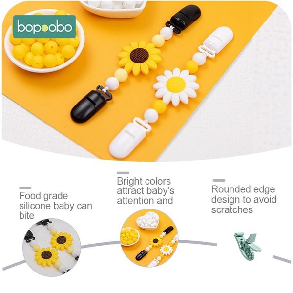 

bopoobo 1pc sile techers bpa бесплатно pactior clip sile держатель двойной головы sile chare pacifier clip для новорожденного baby q jllemc