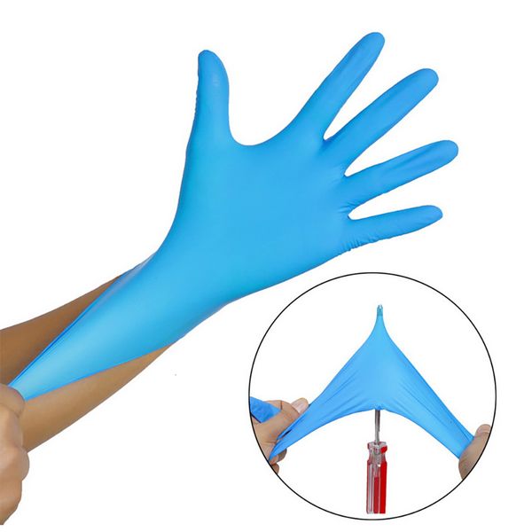 

black/blue 100pcs super-thin nitrile disposable work gloves latex kitchen oil-acid-resistant laboratory universal l/xl/s