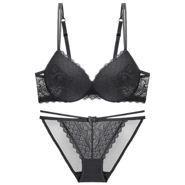 

underwear steel ring women's gathered lace bra suit 1808, Red;black