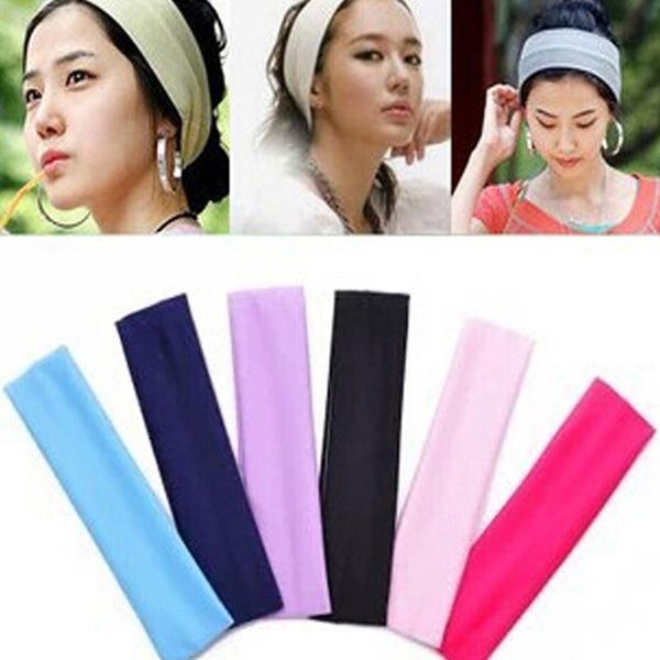 

1 pcs fashion absorbing sweat yoga headband candy color hairband hair styling accessories sports solid color headdress qylvjt