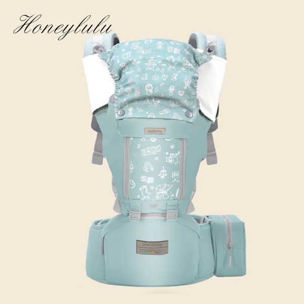 Honeylulu Ergonomische Babytrage mit Tragetuch für Neugeborene, Four Seasons Baby Kangaroo, winddichte Kappe, Ergoryukzak Hipseat LJ200915