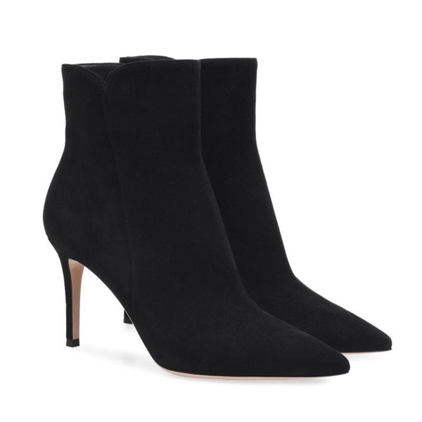 

boots winter high heel ankle bootie women plus big size daily shoes pointed toe pumps black white red grey brown
