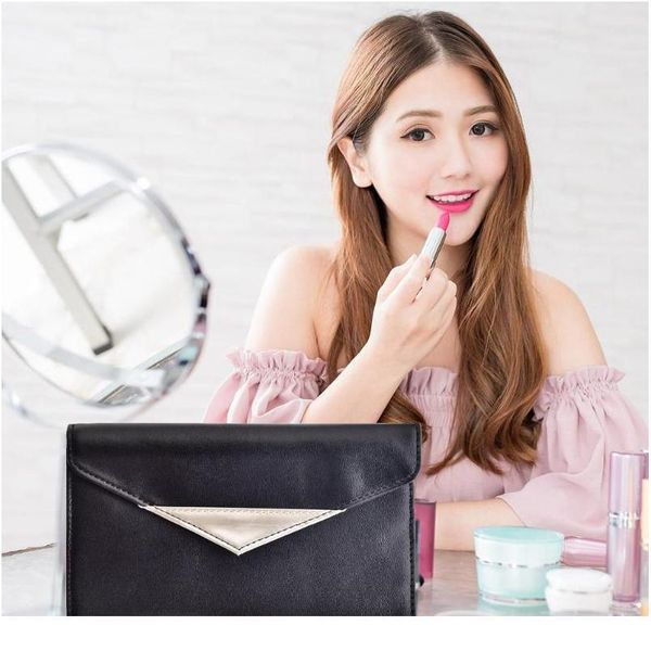 

portable 11 holes pu leather makeup brushes bag travel cosmetic pens holder makeup brushes contain jlltxx