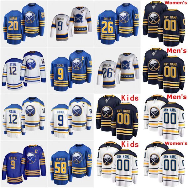 

buffalo sabres 2021 reverse retro hockey taylor hall jack eichel rasmus dahlin cody eakin hasek jeff skinner victor okposo ristolainen jerse, Black;red
