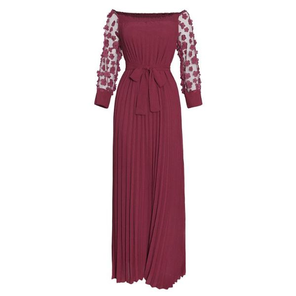 

african evening long maxi dresses for women party pleated dress dashiki diamonds africa clothes plus size clothing muslim robe, Red
