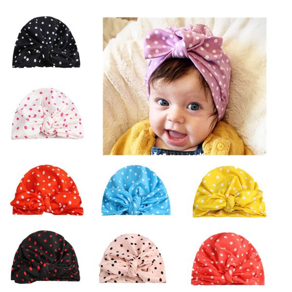 

new wave point headband for baby girls cross turban headwear bath makeup hair band accessories round dot bandanas hair band 0651, Black;brown