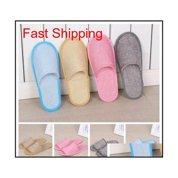 

disposable slippers l spa home guest shoes 4 colors comfortable breathable soft anti-slip cotton linen jllxwm ladyshome