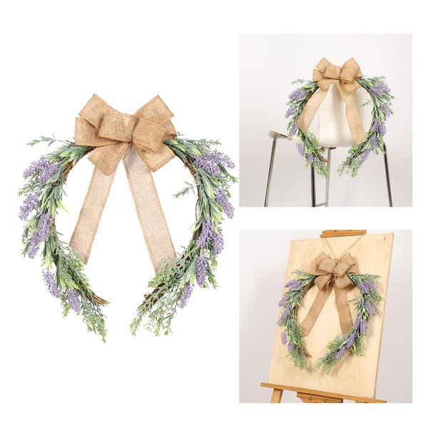 

artificial lavender wreath 18inch large green leaf wreath for festival celebration front door wall window party decoration