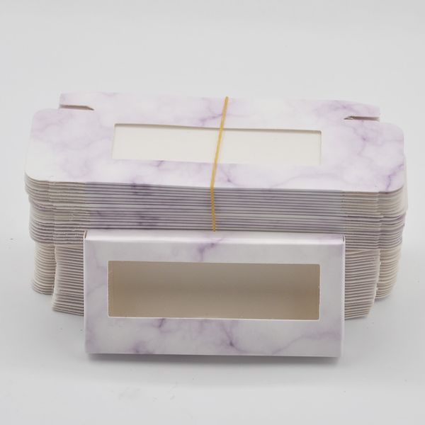

wholesale new false eyelash packaging marble purple paper box lash boxes packaging custom logo faux cils 25mm mink eyelashes cosmetic case