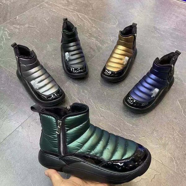 

new outdoor trainers luxurys designer boot winter mens down-proofs fabric snow boots casual flat ankle sneakers waterproof designers shoes, Black