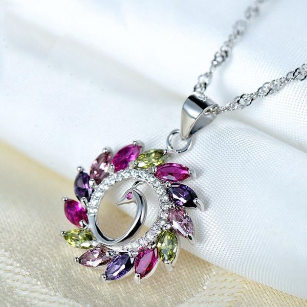 

npkds new boho multicolor австрийский хрусталь crystal phoenix peenix peenix peenicock coknlace женские ювелирные изделия cubic zirconia сва, Silver