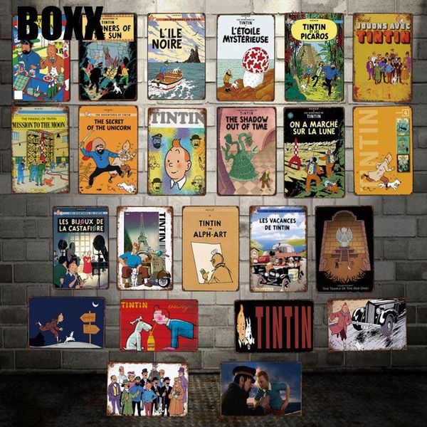 

приключения tintin metal plaque настенные олова знаки плакаты арт винтаж рисование личности кастомный декор