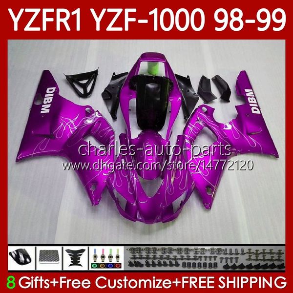 Мотоцикл кузова для Yamaha YZF-R1 YZF1000 YZF R 1 1000 CC 98-01 Roseflames Bodys 82NO.66 YZF R1 1000CC 1998 1999 2000 2001 YZF-1000 YZFR1 98 99 00 01 OEM обтекатель