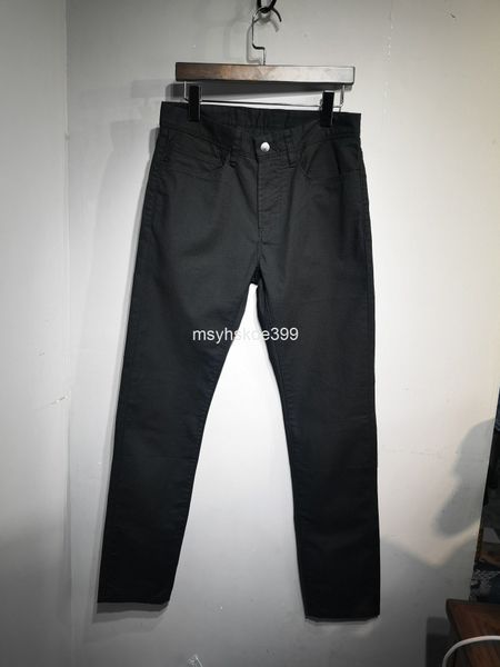 

men's pants men's cotton jeans soft micro elastic solid color pants, Black