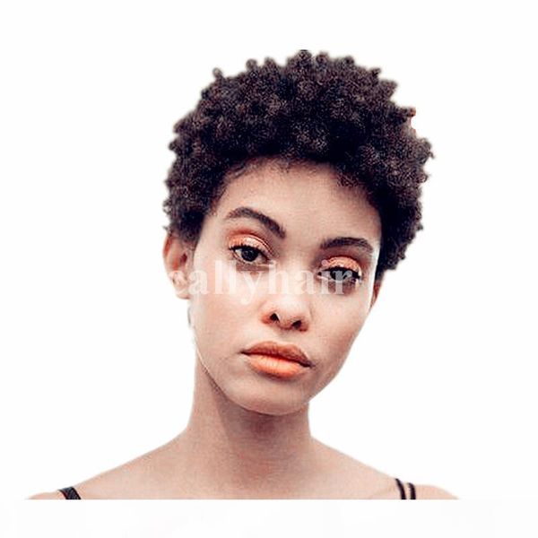 

brazilian virgin hair kinky curly wig for black women short afro human hair wigs none lace front short human hair wigs, Black;brown