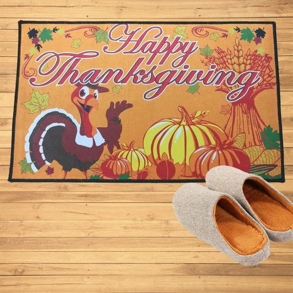 

happy thanksgiving turkey pumpkin doormat mats hallway doorway bathroom kitchen rugs floor mats carpet party home decoration1