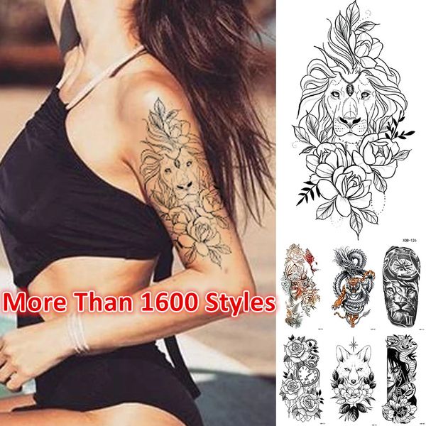 Neueste! 1800 Stile Halbarm-Tattoo-Aufkleber Arm Temporäre Tattoos Halloween Weihnachten Wasserdichte Aufkleber akzeptieren individuelle Anpassungen