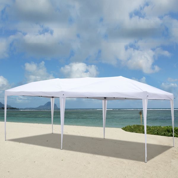 

10x20ft открытый кемпинг водонепроницаемый складной gazebo 3x6m свадебная вечеринка палатка легкий всплывающий пляжный навес с переносной су