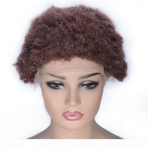 

kinky curly human hair lace front wigs 33# color mongolian hair 130% density glueless lace wigs with straps, Black;brown