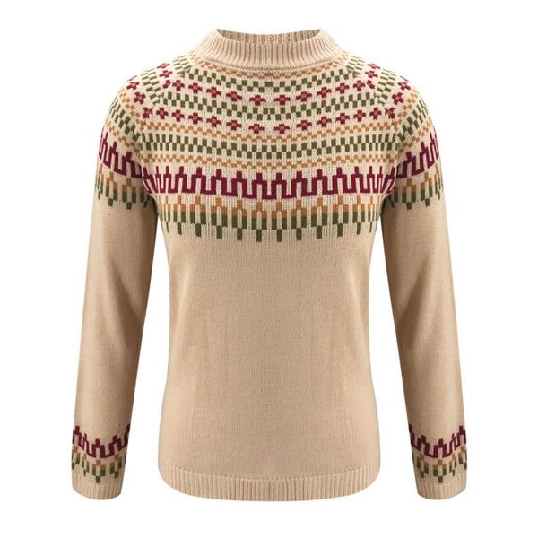 

women's autumn winter warm half high neck pullover straight version print stitching style sweater, White;black