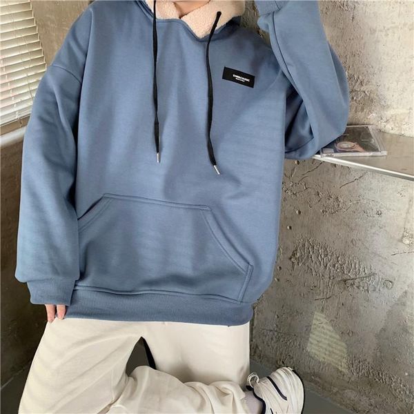 

solid color casual plus size hoodies women long sleeve loose pocket drawstring oversized student korean fashion clothes winter, Black
