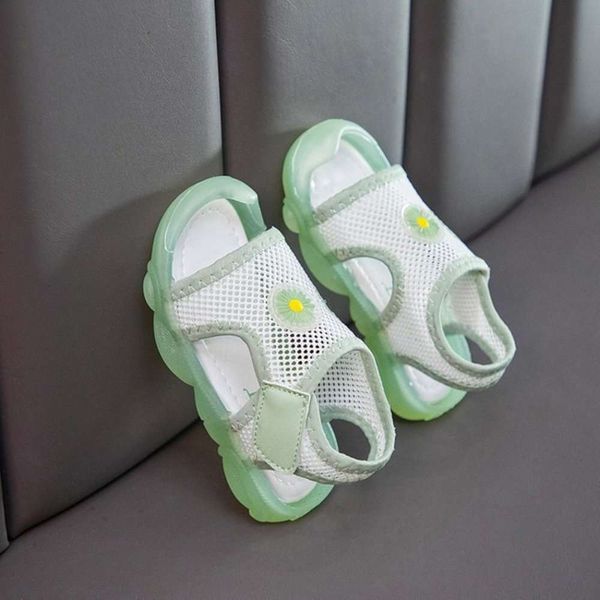 

sandals out girls' summer new hollow daisy children's 2-3- years old boys' soft sole baotou sho fashion 5, Black;red