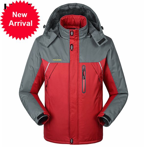 

-30 c thicker velvet setting down -parka coat 6xl 7xl 8xl 9xl 2020 warm winter waterproof male windproof jacket, Black