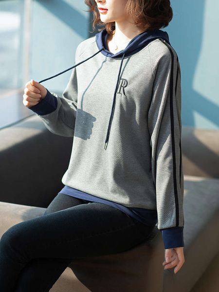 

loose large pullover hooded sweater women's spring and autumn clothes 2020 new 40 year old mother's fashion, Black