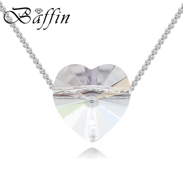 

chains baffin simple fashion heart bead necklace pendant for women girls jewelry silver color chain collars crystals from