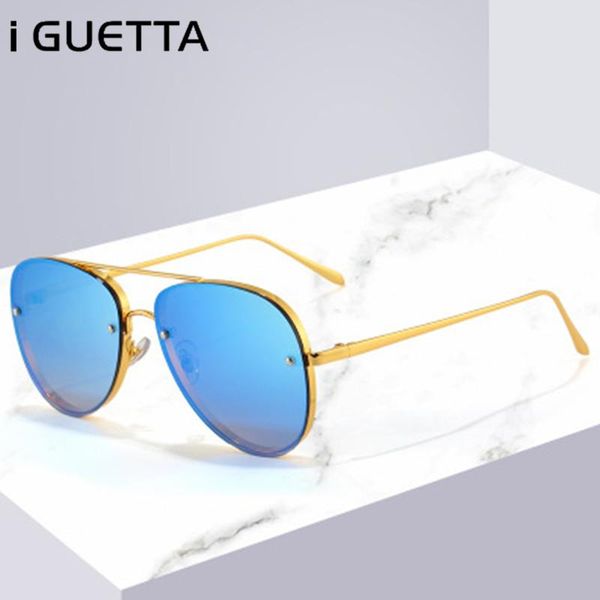 

sunglasses iguetta 2021 luxury round women brand designer retro fashion sunglass men alloy iyjb631, White;black
