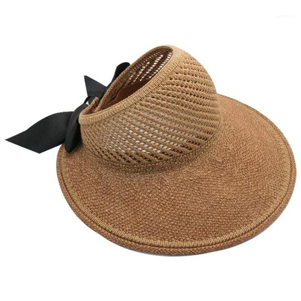 

sun hat female uv protection summer beach straw bow foldable1, Blue;gray