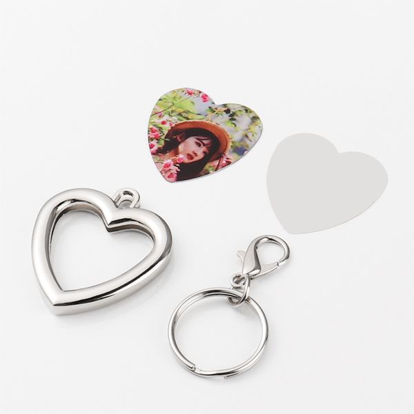 

sublimation blanks key buckle heart shaped diy printing metal pendant keychain p frame keys ring distinctive festival gift 2 8mo n2