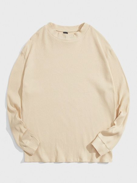 

men solid ribbed knit tee u3cn#, White;black