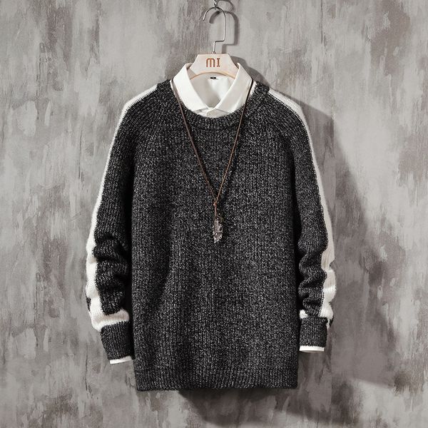 

2021 new men's blouses spring autumn clothes gray pull oversize -4xl 5xl korea style pullovers 7opw, White;black