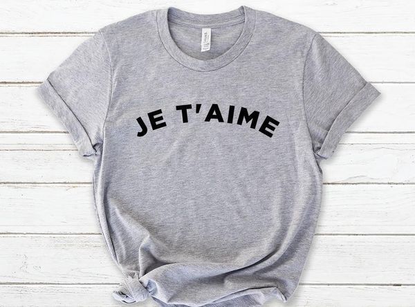 

je t'aime print women tshirt cotton casual funny t shirt for lady yong girl tee hipster drop ship s-304, White